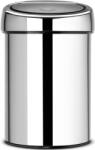 Brabantia Touch Bin fali/álló nyomófedeles hulladékgyűjtő XXS, 3L - A méret, r. m. acél, fényes - 363962 (363962)