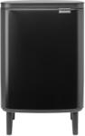 Brabantia Bo Waste Bin Hi hulladékgyűjtő felnyitható, Soft-Close fedéllel, magasított, lábakon álló, műanyag tartály, 12L - C méret, acél, matt fekete - 227226 (227226)