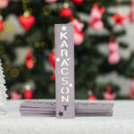  Karácsony feliratos biléta 4db/csom - Lilaezüst