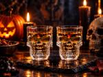 Ajándékbor kft Koponya alakú pohár szett 2db- különleges Halloween ajándék (CIK64-1)