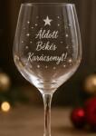 Ajándékbor kft Gravírozott karácsonyi borospohár - Áldott, békés karácsonyt (CIK42)