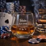 Ajándékbor kft Prémium gyémánt formájú gravírozott whiskys pohár - „A jó sztorik a rossz döntések eredménye (WHI2)