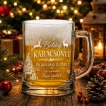 Ajándékbor kft Gravírozott karácsonyi söröskorsó - egyedi családnévvel vagy felirattal (CIK1)