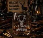 Ajándékbor kft Gravírozott vadász whiskys pohár névvel (CIK8)