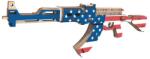 WoodCraft Woodcraft Fa 3D puzzle Samopal AK47 az amerikai zászló színeiben (DV06877)