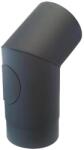 STEEL Processing Cot de fum cu orificiu 130 mm, 45°, oțel 1, 5 mm, negru