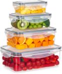 Vilde Set de recipiente din plastic pentru alimente cu capac și garnitură, 4 bucăți
