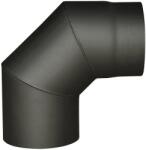 STEEL Processing Cot de fum 125 mm, 90°, negru, grosime 1, 5 mm