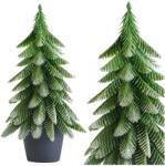 LEAN Brad artificial decorativ în ghiveci, ornamente argintii 22 × 10 cm