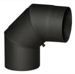 STEEL Processing Cot de fum cu orificiu de curățare 150 mm, 90°, grosime 1, 5 mm, negru
