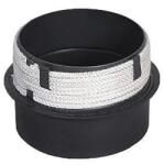 STEEL Processing Piesă de trecere în coș 160/160 mm cu șnur de etanșare, grosime 1, 5 mm, negru