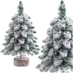 LEAN Brad de Crăciun decorativ acoperit cu zăpadă pe trunchi 60 × 16 cm