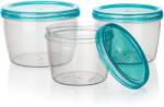 BANQUET Set de trei recipiente rotunde din plastic pentru alimente ACASSA (600, 880 și 1180 ml)