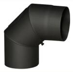 STEEL Processing Cot de fum cu orificiu de curățare 200 mm, 90°, oțel 1, 5 mm, negru