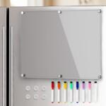 EMC ONSHOP Tabla magnetica acrilica transparenta pt frigider EMC ONSHOP®, 30x20 cm, fixare magnetica, organizator, To-Do List, include set 8 markere colorate (ML-62-27)