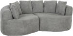HOMCOM Canapea 3 locuri fără cadru, cu șezut amplu, 6 perne, design curbat, din chenille, gri deschis | Aosom Romania (83B-908V01LG) Canapea