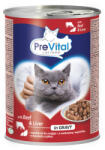 PreVital nedves állateledel felnőtt macskák részére - marha, máj szószban 3 x 415 g
