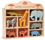 Tender Leaf Animalute savana pe raft, Tender Leaf Toys - Safari Collection, din lemn premium, 8 piese, 3+ ani (TL8475)