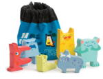 Tender Leaf Joc de stivuire si echilibru, Set monstruletii din saculet, Tender Leaf Toys - Monster Stacker, din lemn premium, 7 piese, 3+ ani (TL8344)