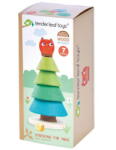 Tender Leaf Puzzle stivuibil Brad de Craciun, Tender Leaf Toys - Stacking Fir Tree, din lemn premium, 7 piese, 18+ luni (TL8460)