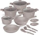 Berlinger Haus Titán bevonatú edénykészlet eszközökkel és soft-touch fogantyúkkal Taupe 15 részes 55656 (BH/8111NN)