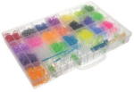 Kruzzel Set creativ elastice loom colorate cu organizator si accesorii, 4400 piese Kruzzel MY18062, Varsta 8 ani, Multicolor (MY18062_Initiala)