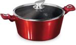 Berlinger Haus Márvány bevonatú lábas üvegfedővel Metallic Line Burgundy 28cm 55482 (BH/1258NN)