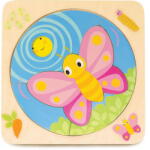 Tender Leaf Puzzle educativ dezvoltarea fluturelui, Tender Leaf Toys - Butterfly Life 4in1, din lemn premium, 3+ ani (TL8413)