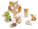 Tender Leaf Figurine din lemn premium, Animalute in copac, Tender Leaf Toys - Stacking Garden Friends, 16 piese, 18+ luni (TL8402)