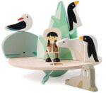 Tender Leaf Jucarie Aisberg plutitor, Tender Leaf Toys - Balancing Polar Circle, din lemn premium, 9 piese, 3+ ani (TL8401)