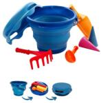 Schildkröt - set de jucării pentru nisip - găleată pliabilă albastră - 7 bucăți (SCHILD_970244)