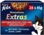 FELIX 96x85g Felix Sensations Extra szárazföldről nedves macskatáp 3+1 ingyen