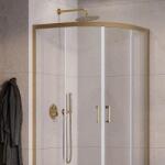 Besco Sistem de dus fix si mobil, cu baterie incastrata, auriu periat (Brushed Gold), Besco Decco - Illusion II BP-DIII-ZS BP-DIII-ZS (BP-DIII-ZS)