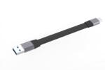  Cablu USB-A 3.2 la USB type C flat 60W T-T 0.15m Negru, ku4fa6 (KU4FA6)