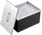 Vevor Rozsdamentes acél jégtartó 51 cm × 36 cm × 30, 5 cm 37, 9 l fedéllel és lefolyóval