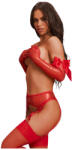 Obsessive Gifty - háromrészes szett harisnyakötővel (piros) (5901688270387) - vagyaim
