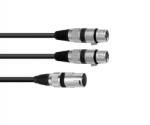 Omnitronic XLR Y-kábel 1 Papa - 2 Mama 1, 5m (6791)