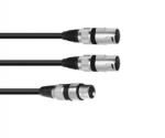 Omnitronic XLR Y-kábel 1 Mama - 2 Papa 1, 5m (6792)