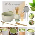  Matcha Szett 7 Részes, 7 Részes Matcha Seprű Szett, Zöld (zestaw do herbaty matcha)