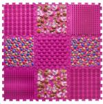 Ortek Covoraș ortopedic pentru masaj Puzzle Mix 9 elemente Roz