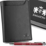 Zagatto Férfi bőr pénztárca függőleges fekete elegáns Rfid kártya védelem (ZG-N4-F13)