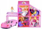 LEAN Toys Babavilla rózsaszín autóval (5905884457443)
