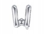 PartyDeco Fólia lufi ''w'' betű, 35cm, ezüst