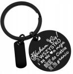 Blingart Kulcstartó fekete medál kulcstartó acél 316L Blingart (breloczek do kluczy grawer BK0028#C)