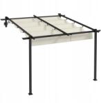 Outsunny Falra szerelhető kerti pavilon Outsunny 3x3m pergola tető kihúzható krémszínű (84C-469V00CW)