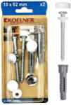 Koelner - Rawlplug WC rögzítő készlet 10x52mm dübellel, 6x80mm csavarral, ezüst (64384)