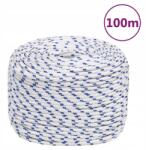 VidaXL Vitorláskötél 10 MM x 100 M Fehér Polipropilén Erős Kötél (8720287125754)