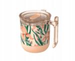 QUOKKA Wave Smartgrip, Rozsdamentes acél termobögre Floral Peach, 260ml, 40272 (40272)
