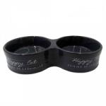 DUVOPLUS DINNER TIME! Dupla kerámia tál Happy Cat 26x13x5, 5cm 2x300ml Antracit