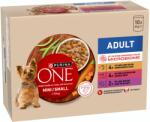 ONE MINI Dog Adult 10x85g csirke-, marha- és bárányhús szaftban